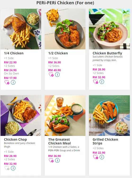 Menu PERI-PERI Chicken Nando's