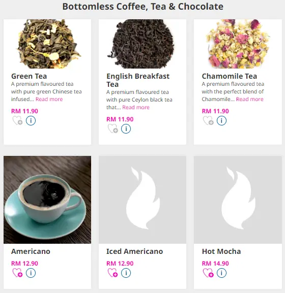 Nando's Tea & Coffee Menu Items