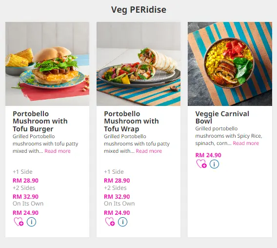 Veg PERIdise Nando's Prices