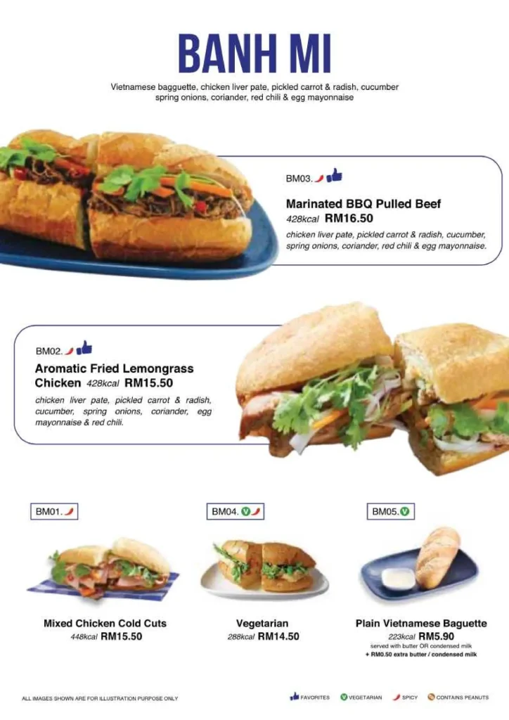 Banh Mi Super Saigon Menu