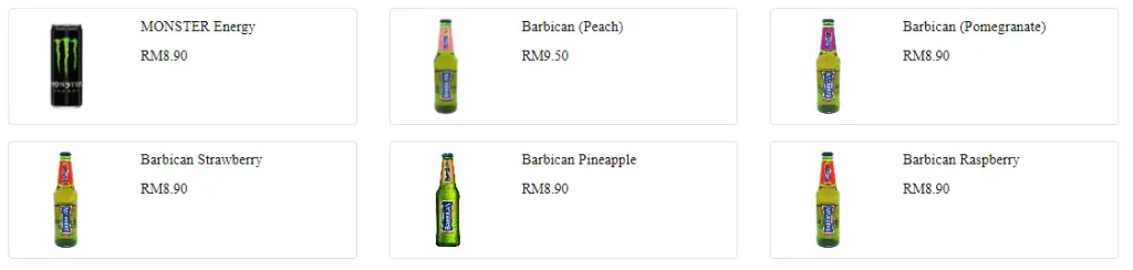 Lazy Monday HQ Beverages Prices Menu