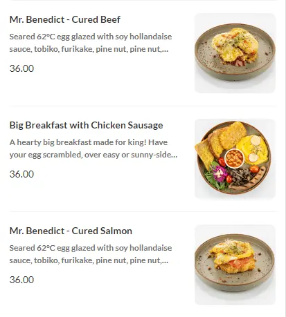 Menu Christine's Bakery Breakfast Prices