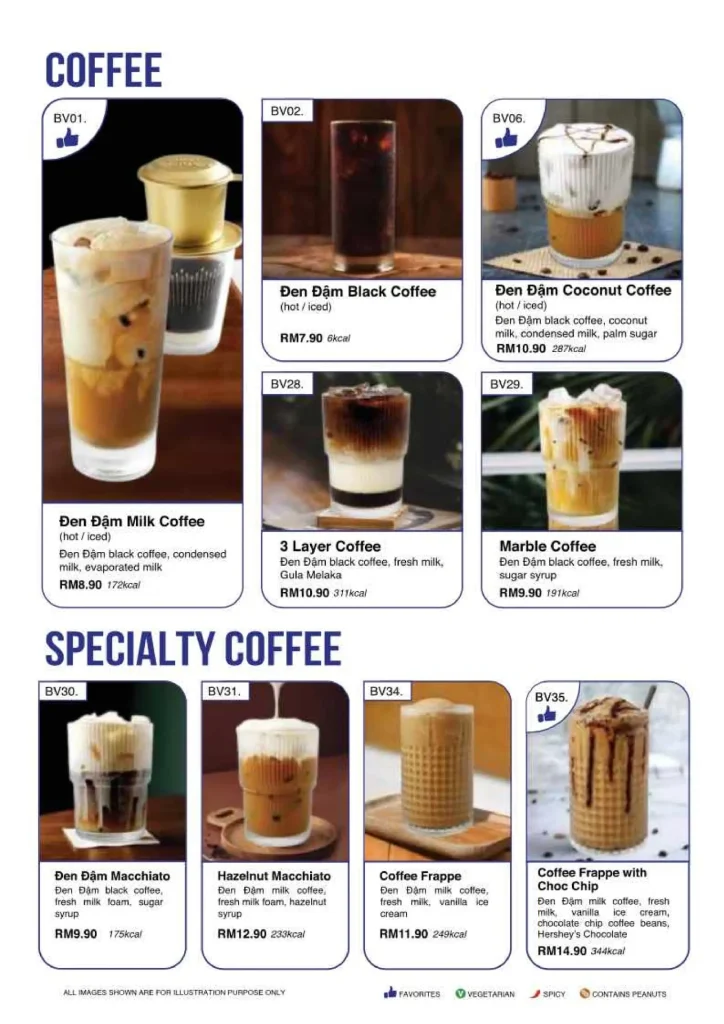 Coffee Menu Items Super Saigon