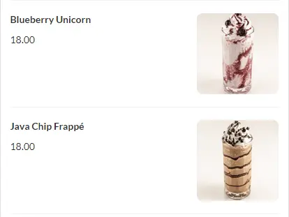 Ice Blended Christine's Bakery Menu prices