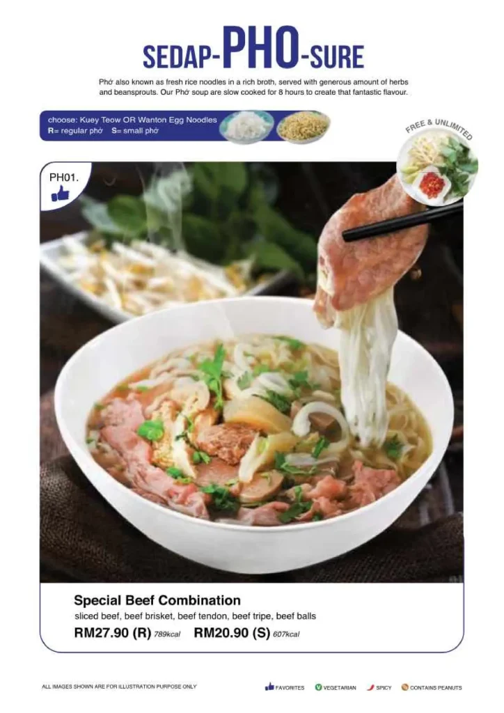 Sedap Super Saigon Menu