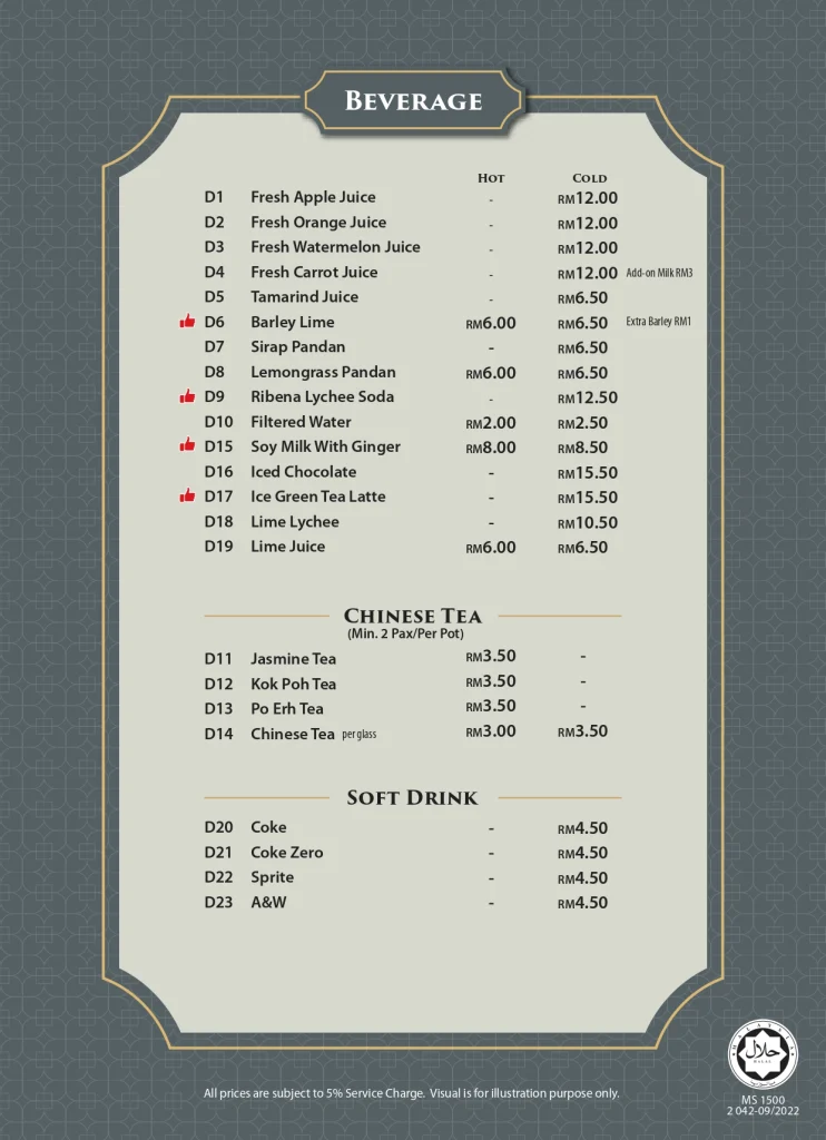 Itek Itik Roast Duck Menu Beverages Malaysia