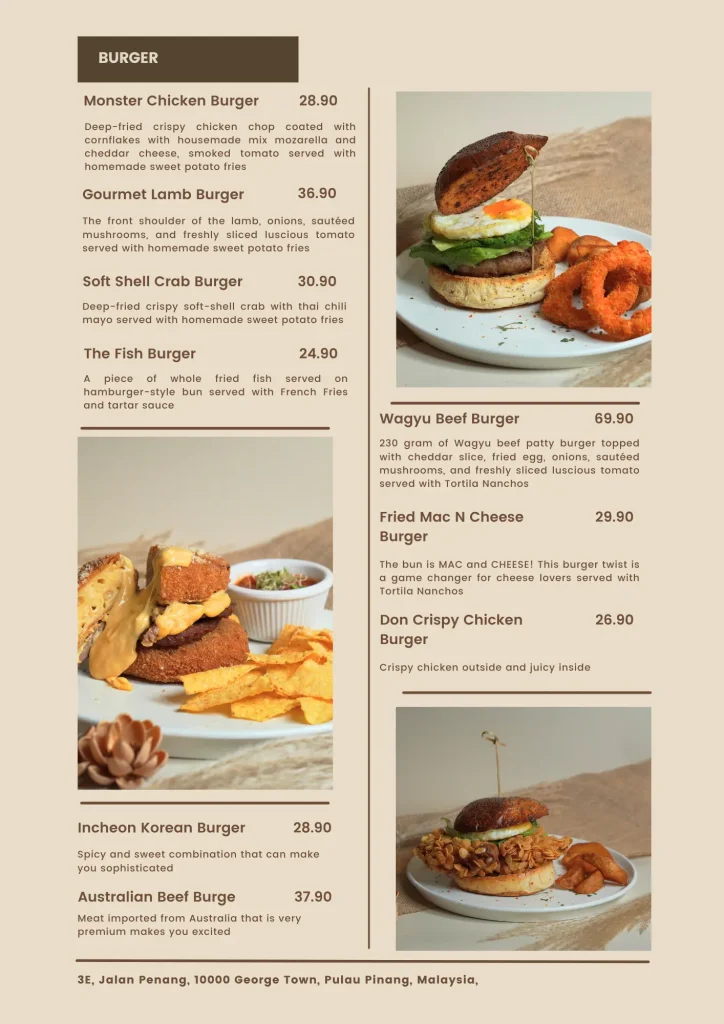 Don Western & Grill Cafe Malaysia Menu Prices Burger