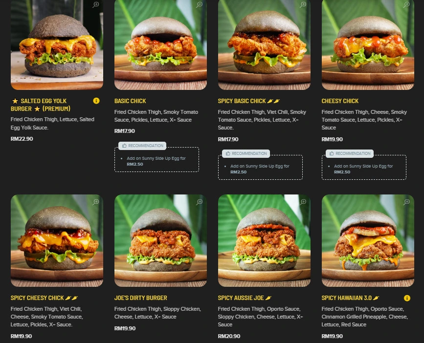 Menu MyBurgerLab Chicken Prices