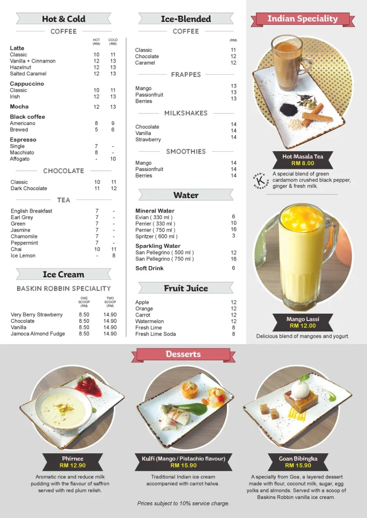 Drinks Malaysia Khan's Indian Cuisine Items