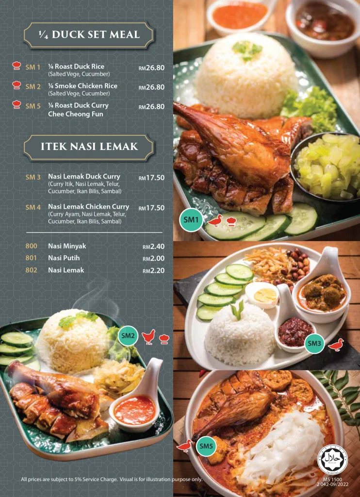 Prices Nasi Prices Itek Itik Roast Duck Menu