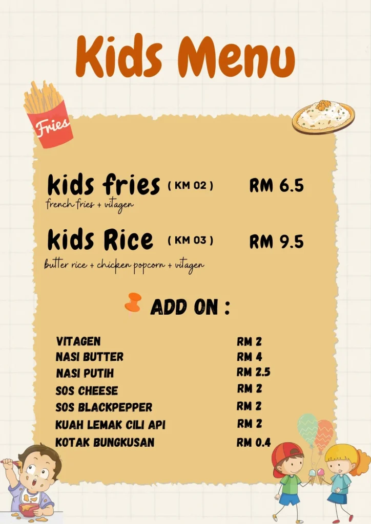 Kid's Menu Prices Big Food Kitchen