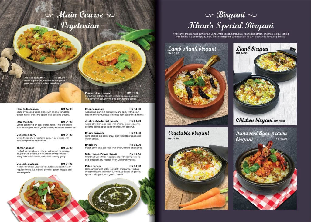 Mains Menu Khan's Indian Cuisine Malaysia Prices