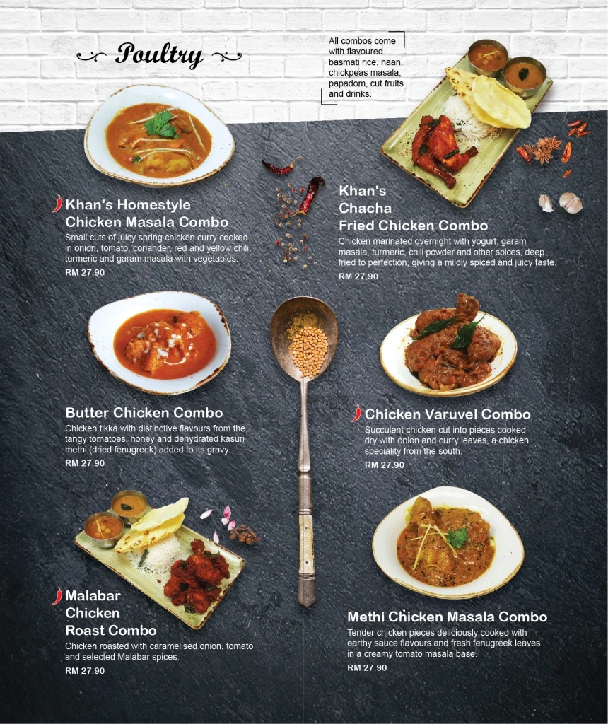 Malaysia Menu Poultry Prices Khan's Indian Cuisine