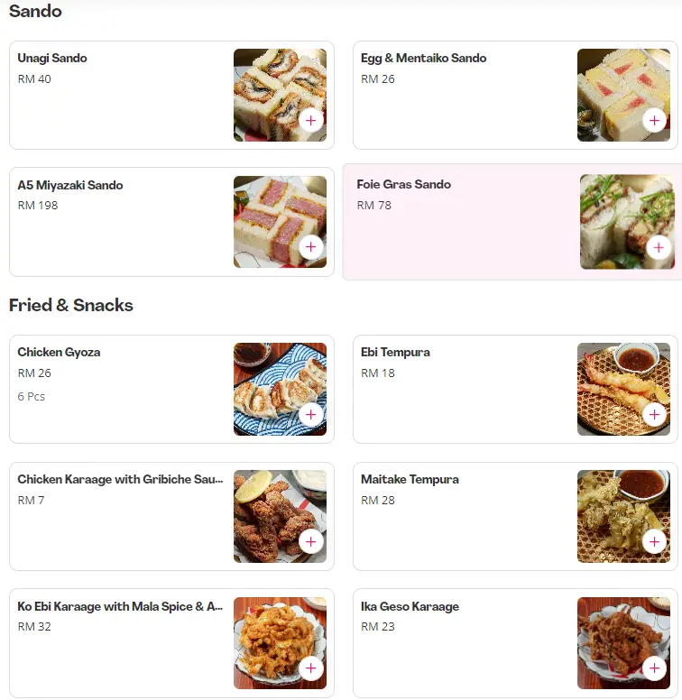  Tono Izakaya Menu Sando