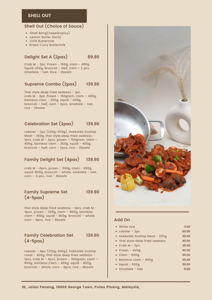 Menu Shell Out Prices Don Western & Grill Cafe