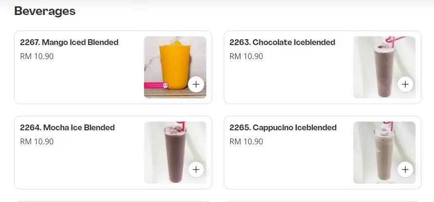 Beverages Menu Prices Warakuya Malaysia Items
