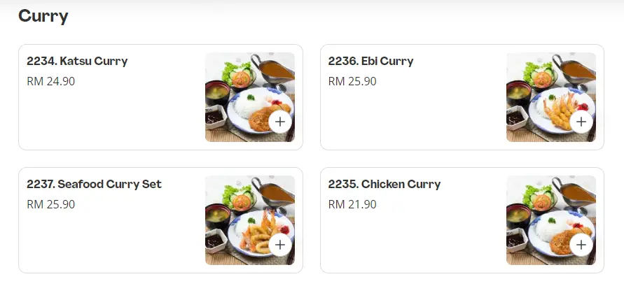 Menu Curry Malaysia Prices Warakuya