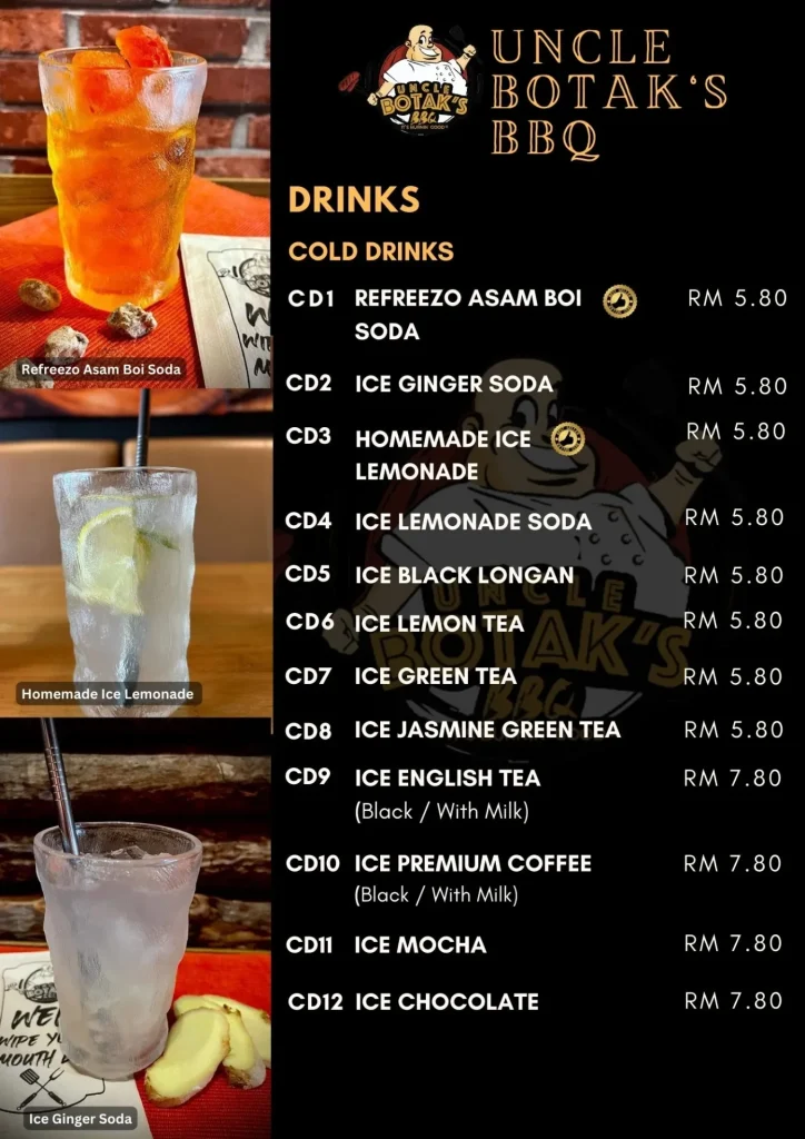 Uncle Botak BBQ Malaysia Menu Drinks