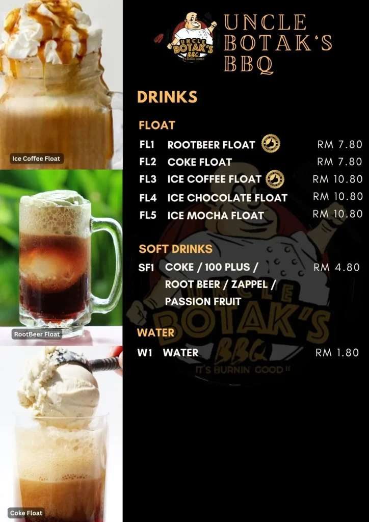 Drinks Menu Prices Uncle Botak BBQ