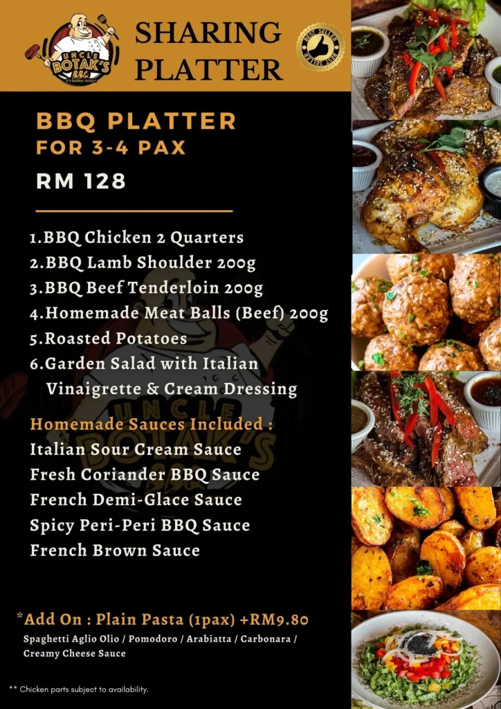 Menu Platter Uncle Botak BBQ