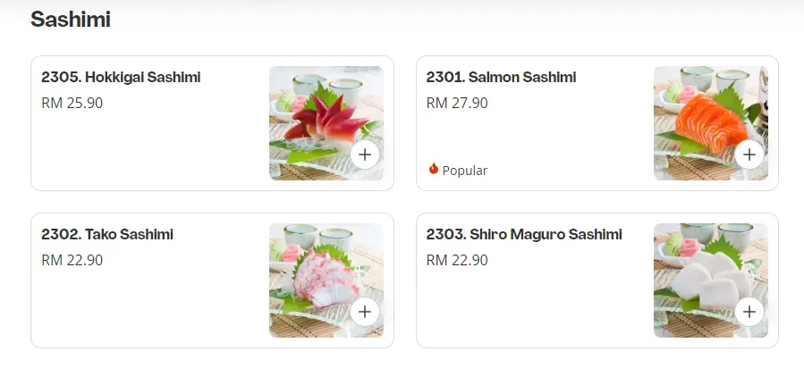 Malaysia Menu Sashimi Prices Warakuya