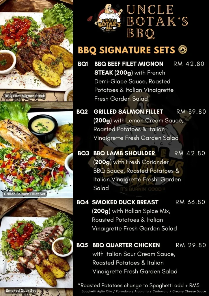 Malaysia Menu Signature Sets Prices Uncle Botak BBQ