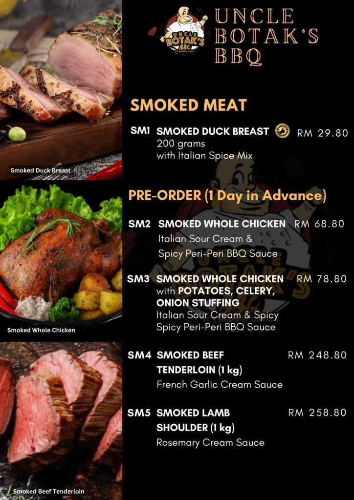 Smoked Meat Prices Uncle Botak BBQ Menu