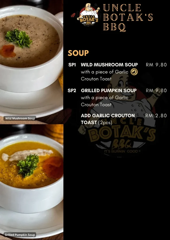 Uncle Botak BBQ Menu Soup